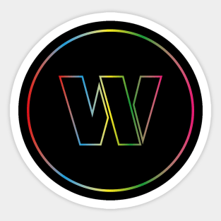 letter W colorful design Sticker